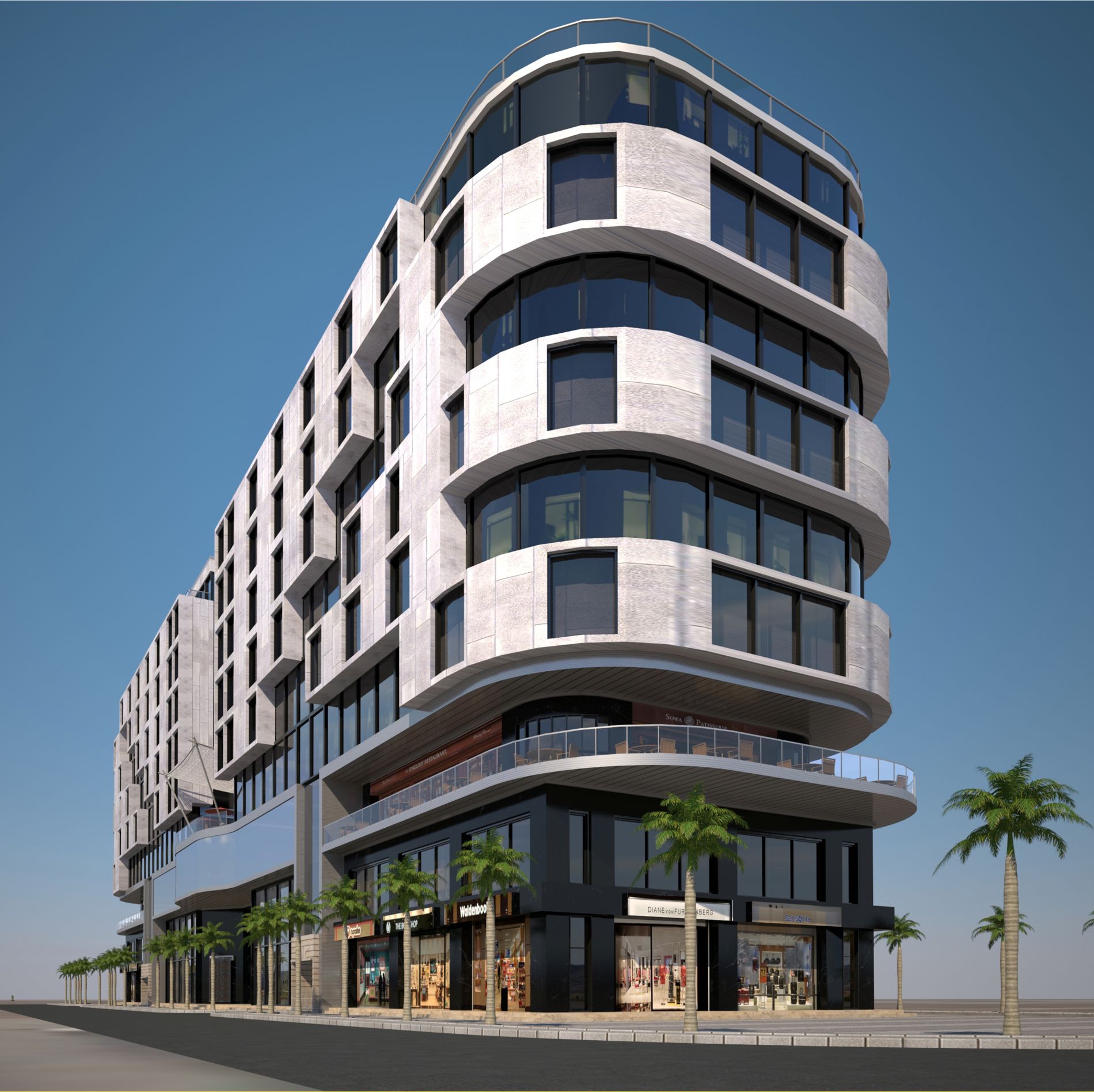 Aerial view of a coastal harbor